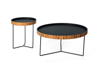 Coffee table set 2x black furniture table living room luxury round tables